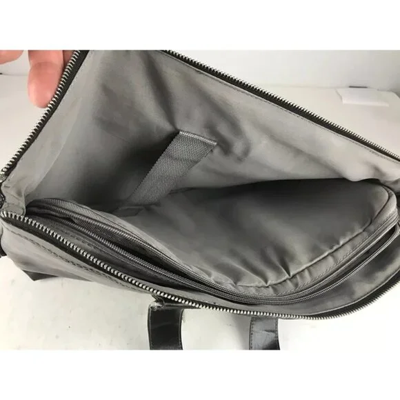 Denali Womens‎ Brown Leather Inner Dividers Pockets Double Handles Laptop Bag - Picture 7 of 10